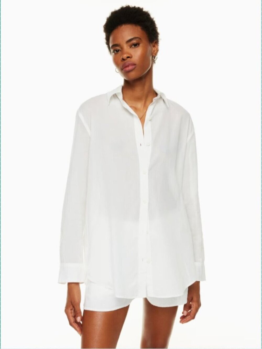 Wilfred Free White 100% Tencel Button Front Sail Shirt